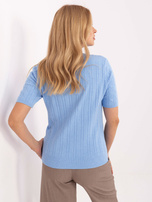 Jasnoniebieski damski sweter ze ściągaczami