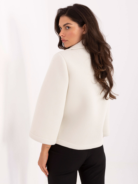 Jasnobeżowy piankowy płaszcz z kołnierzem RUE PARIS