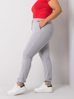 Pilkos melange spalvos plus size Beatriz treningo kelnės.