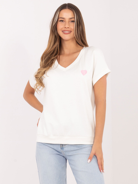 Ecru casualowa bluzka z miękkiego materiału