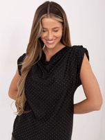 Czarna wizytowa bluzka z dżetami 