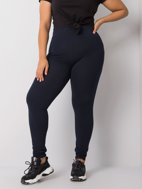 Granatowe legginsy z bawełny plus size Phoebe