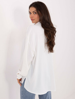 Biała wizytowa bluzka z żabotem