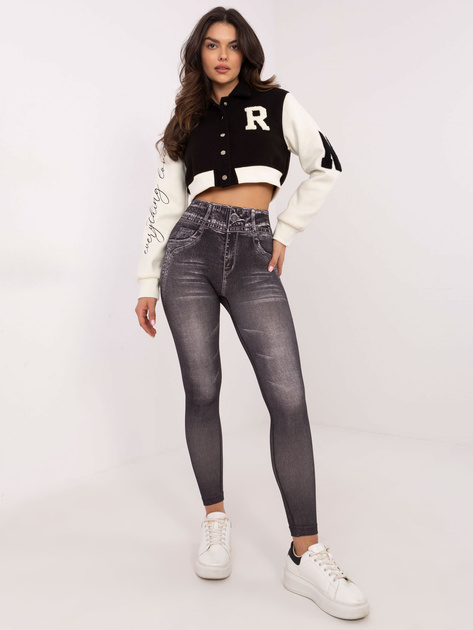 Hurt Czarne damskie legginsy z imitacją jeansu