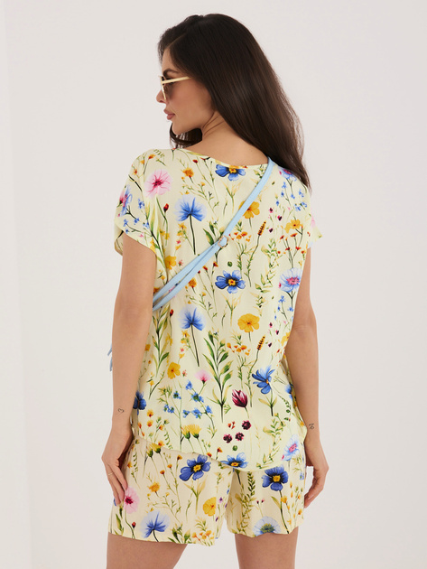 Jasnożółte letnie szorty w kwiaty SUBLEVEL