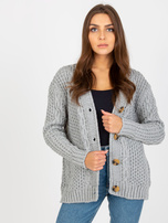 Hurt Szary damski sweter rozpinany z guzikami RUE PARIS