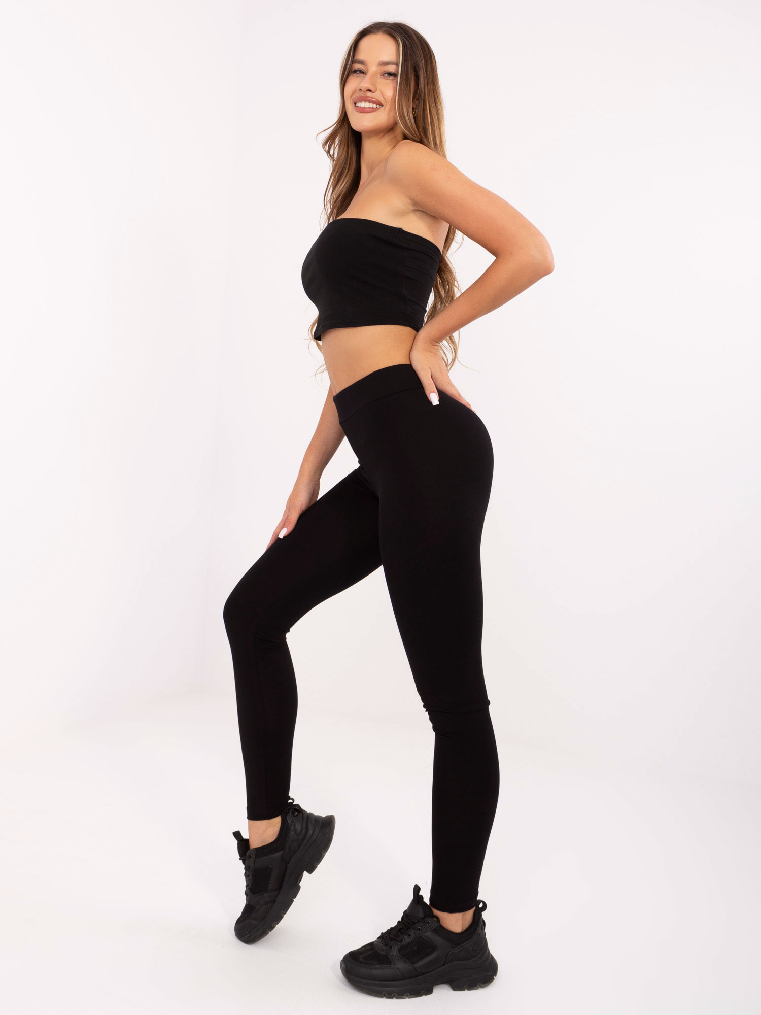 Czarne legginsy high waist BASIC FEEL GOOD