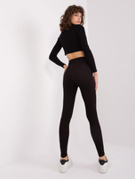 Hurt Czarne legginsy z wysokim stanem RUE PARIS