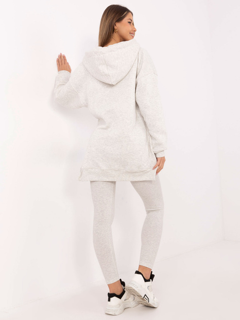 Hurt Jasnoszary melanżowy komplet z bluzą kangurką