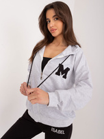 Wholesale Gray two-piece tracksuit set with pants.
