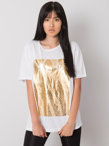 Biały t-shirt z nadrukiem Gabee