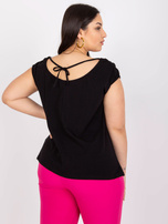 Czarna bluzka plus size z bawełny Penny