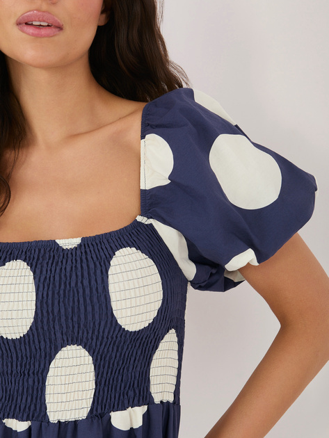 Granatowa rozkloszowana sukienka hiszpanka