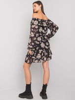 Czarno-beżowa sukienka hiszpanka z falbaną Briannon