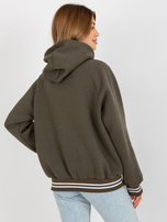 Hurtownia Khaki dresowa bluza z kapturem i literą S