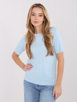 Jasnoniebieski sweter z miękkiej dzianiny 