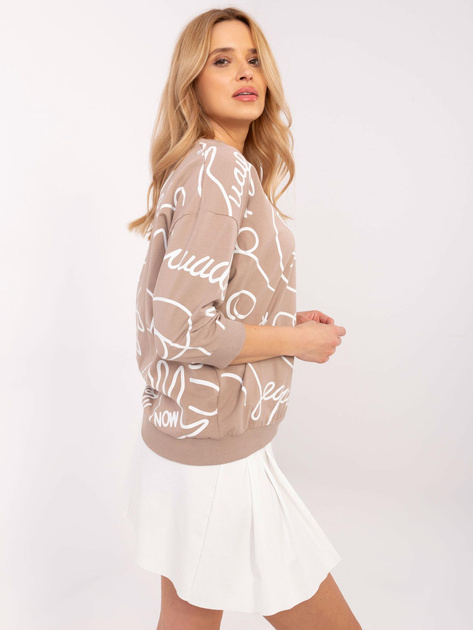 Hurt Ciemnobeżowa casualowa bluzka z rękawem 3/4