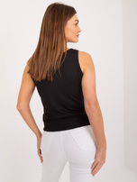 Hurtownia Czarny dopasowany top damski w prążek