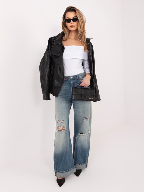 Biała bluzka basic z odkrytymi ramionami RUE PARIS