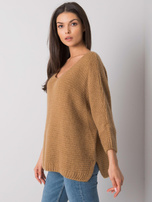 Camelowy sweter oversize Camden OCH BELLA
