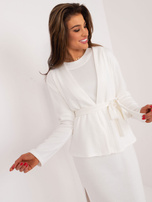 Hurt Ecru komplet dzianinowy z narzutką z paskiem