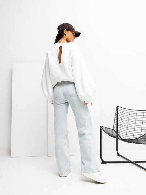 Ecru damska bluza z bufiastym rękawem RUE PARIS