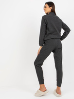 Hurtownia Ciemnoszara prążkowa piżama ze spodniami 