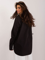 Hurt Czarna długa koszula oversize z kołnierzem 