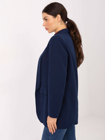 Granatowa marynarka z marszczonym rękawem