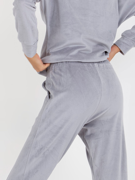 Hurtownia Szara miękka piżama welurowa ze spodniami