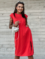 Hurt Czerwona sukienka na co dzień z okrągłym dekoltem MAYFLIES