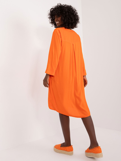 Hurt Pomarańczowa gładka sukienka na lato SUBLEVEL