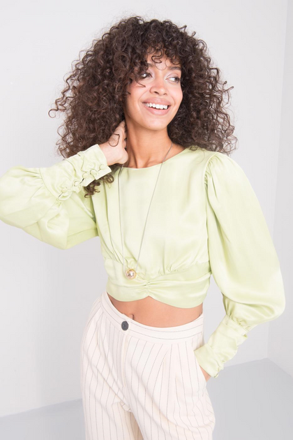 Limonkowa krótka bluzka BSL