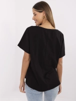 Černé dámské oversized tričko s nápisem.
