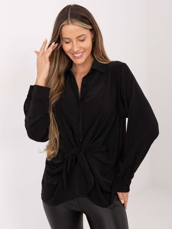 Czarna rozpinana koszula z kołnierzykiem
