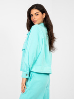 Turkusowa koszula z bufiastymi rękawami RUE PARIS  