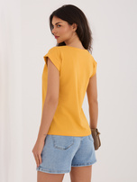 Jasnopomarańczowy t-shirt basic Atlanta RUE PARIS 
