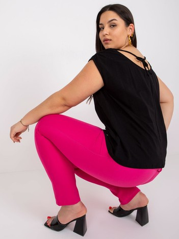 Czarna bluzka plus size z bawełny Penny
