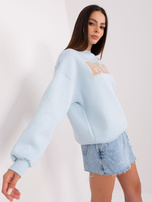 Hurt Jasnoniebieska bluza bez kaptura z napisem