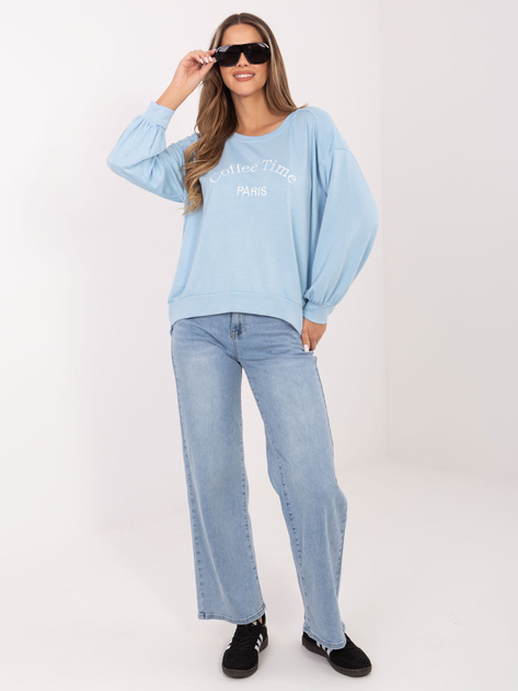 Jasnoniebieska bluza oversize z miękkiego materiału RUE PARIS