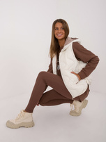 Hurt Ecru kamizelka puchowa z kieszeniami