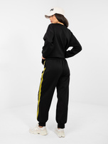 Czarny damski komplet ze spodniami typu jogger RUE PARIS 