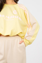 Beżowo-żółty komplet z kontrastowymi lampasami RUE PARIS 