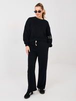 Czarna krótka bluza z okrągłym dekoltem NATURAL SIDE