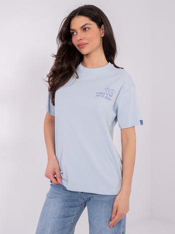 Jasnoniebieski damski t-shirt z napisami