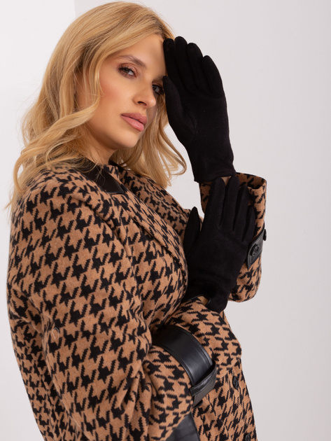 Hurt Czarne ocieplane rękawiczki damskie