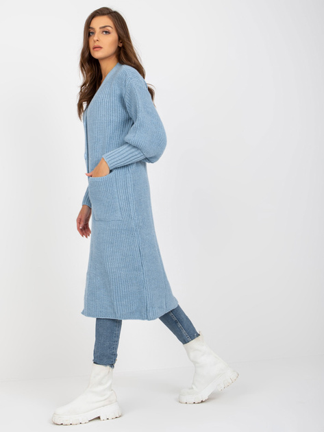 Hurt Jasnoniebieski długi kardigan z kieszeniami OCH BELLA