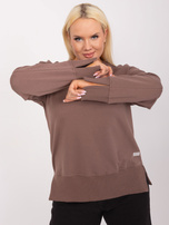 Hurt Brązowa dresowa bluza plus size z bawełny