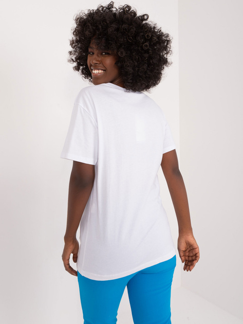 Hurtownia Biały bawełniany t-shirt z aplikacjami