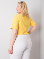Żółta bluzka plus size z materiału prążkowanego Stella